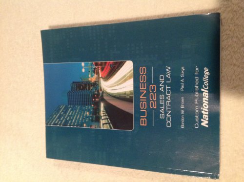 Book Business 223: Sales and Contract Law, Custom Publishing for National College free