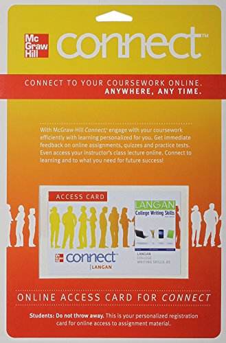 Book Connect Langan 2.0 Access Card for College Writing Skills with Readings free