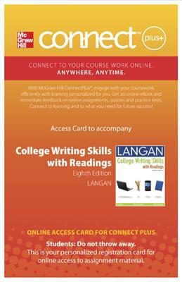 Book Connect Langan 2.0 Plus Access Card for College Writing Skills with Readings free