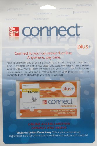 Book Connect Composition Plus access card for Writing Matters free