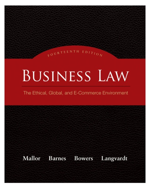 Book Business Law: The Ethical, Global, and E-Commerce Environment free