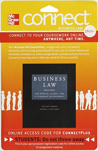 Book Connect 2-Semester Access Card for Business Law free