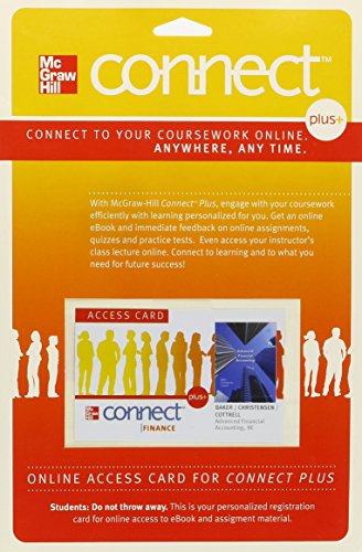Book Connect Plus Accounting 2-Semester Access Card for Advanced Financial Accounting free