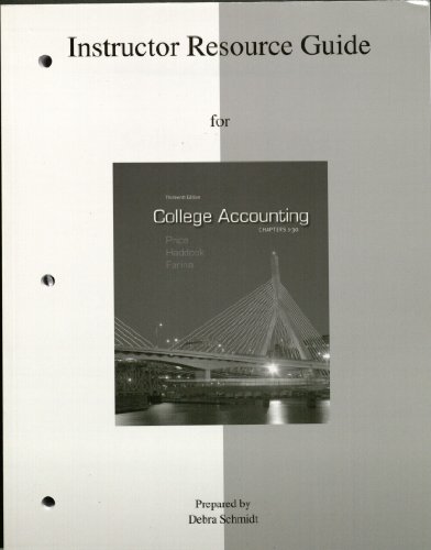 Book Instructor's Resource Guide for College Accounting free