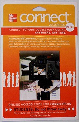 Book Connect 1-Semester Access Card for Managerial Accounting for Managers free