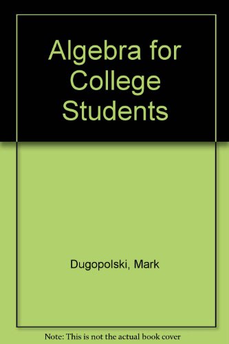 Book Algebra For College Students free