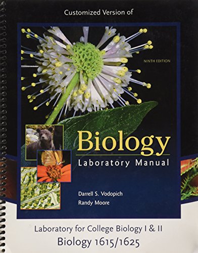 Book Biology Laboratory Manual (Customized Version) for College Biology 1 and 2 (Biology 1615/1625 9th Edition) free