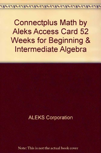 Book Connect Math hosted by ALEKS Access Card 52 Weeks for Beginning & Intermediate Algebra free