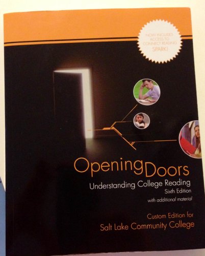 Book Opening Doors Understanding College Reading custom edition for Salt Lake City Community College free