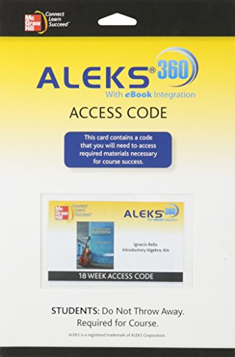Book ALEKS 360  ACCESS CARD (18 WEEKS) FOR BELLO INTRODUCTORY ALGEBRA free