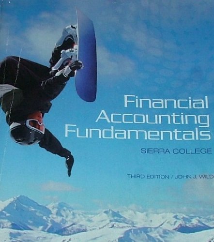 Book FINANCIAL ACCOUNTING FUNDAMENTALS for Sierra College 3rd Edition free