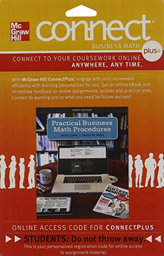 Book Connect 1-Semester Access Card for Practical Business Math Procedures Brief Edition free