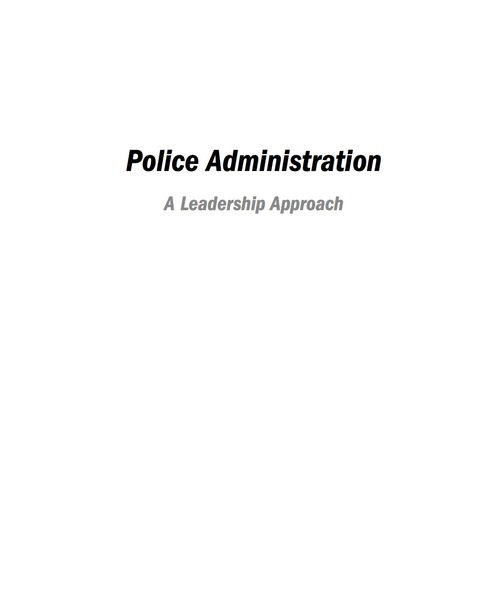 Book Police Administration: A Leadership Approach free