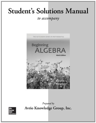 Book Student Solutions Manual for Beginning Algebra free