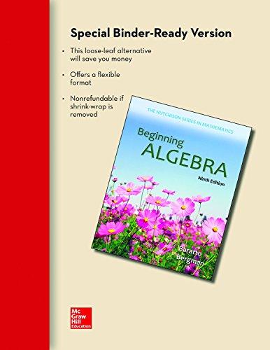 Book Loose Leaf for Beginning Algebra (Hutchison Series in Mathematics) free
