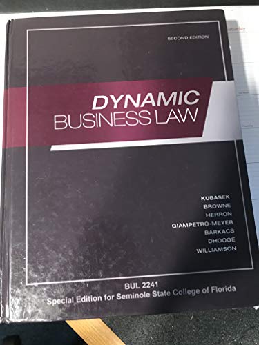 Book Dynamic Business Law, BUL 2241, Seminole State College of Florida free