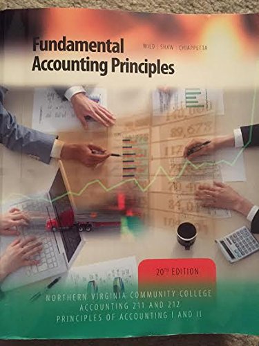 Book Fundamental Accounting Principles, 20th Edition, Accounting 211 and 212, Northern Virginia Community College free