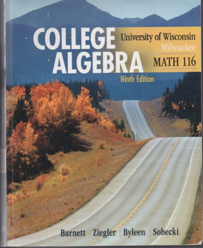 Book College Algebra: University of Wisconsin - Milwaukee, Math 116 (9th Edition, 2011) free