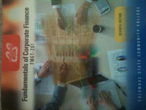 Book Fundamentals of Corporate Finance, FMGT 201, 7th edition (Columbus State Community College) free