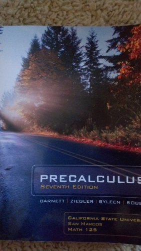 Book Pre Calculus 7th California State University San Marcos Math 125 W/o Code (Precalculus Series) free