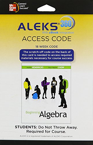 Book ALEKS 360 Access Card (18 weeks) for Beginning Algebra free