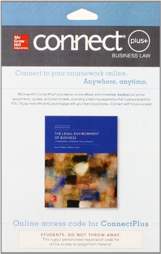 Book Connect 1-Semester Access Card for The Legal Environment of Business: A Managerial Approach: Theory to Practice free