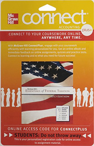 Book Connect Plus Accounting 1 Semester Access Card for McGraw-Hill's Essentials of Federal Taxation, 2013 Edition free