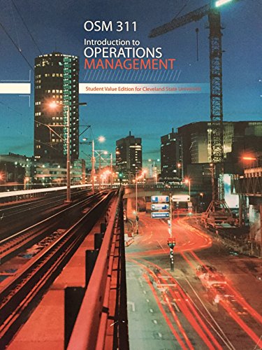 Book Introduction to Operations Management. Student Value Edition for Cleveland State University free