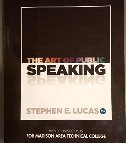 Book The Art of Public Speaking with connect plus for Madison Area Technical College free