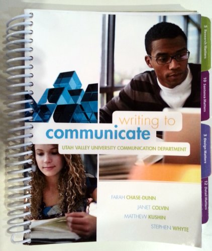 Book Writing to Communicate Utah Valley University (Utah Valley University Communication Department) free