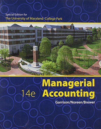 Book Managerial Accounting,14th Edition Special Edition for the University of Maryland College Park free