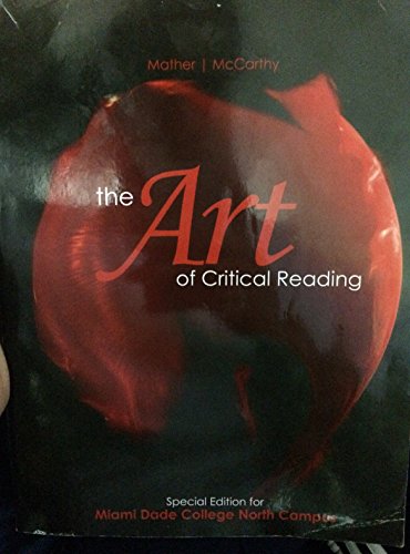 Book ART OF CRITICAL READING SPECIAL ED. FOR MDC N. CAMPUS free