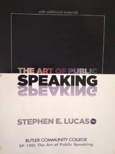 Book The Art of Public Speaking (Butler County Community College) by Stephen E. Lucas (2012-08-01) free