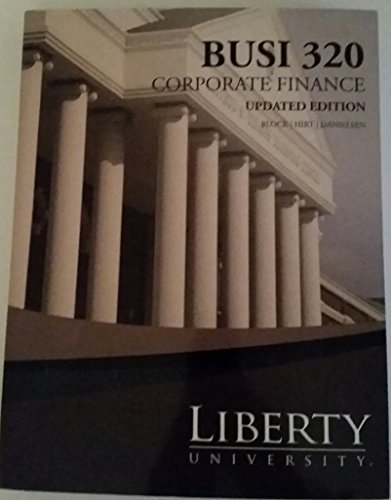 Book BUSI 320 Corporate Finance Updated Edition for Liberty University free