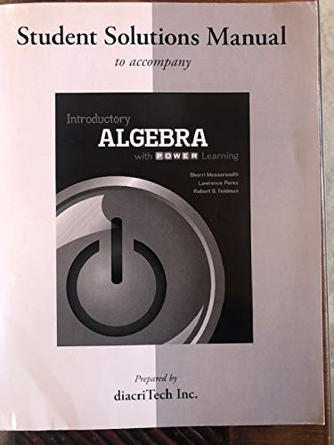 Book Introductory Algebra Student Solutions free