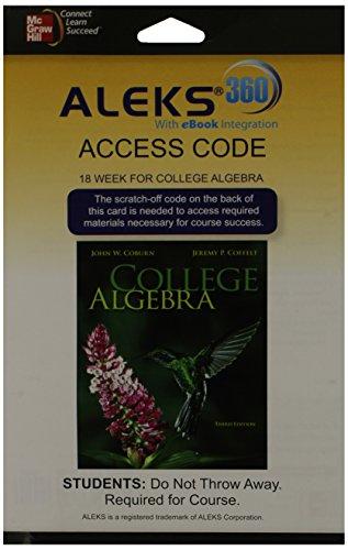 Book ALEKS 360  Access Card (18 weeks) for College Algebra free