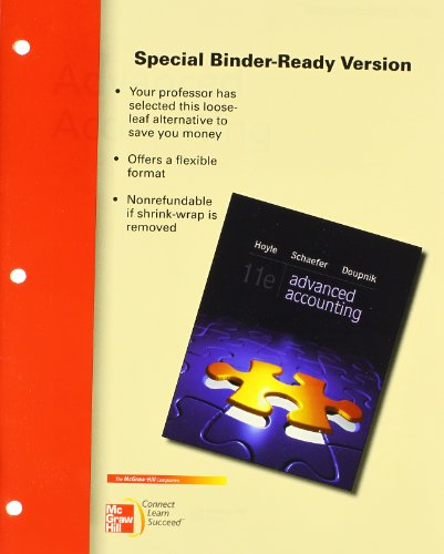 Book Loose Leaf Advanced Accounting with Connect Access Card free