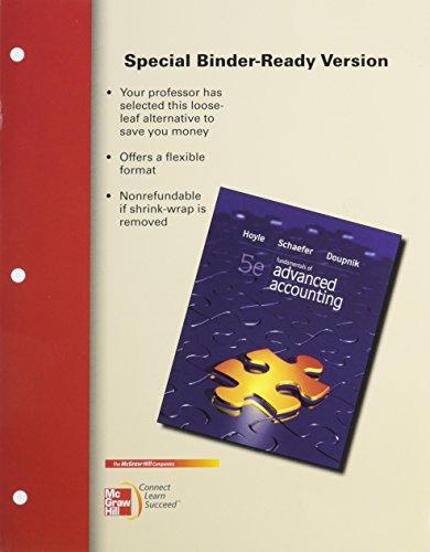 Book Loose Leaf Fundamentals of Advanced Accounting with Connect Access Card free