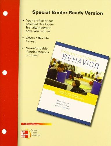 Book Loose Leaf Organizational Behavior with Connect Plus free