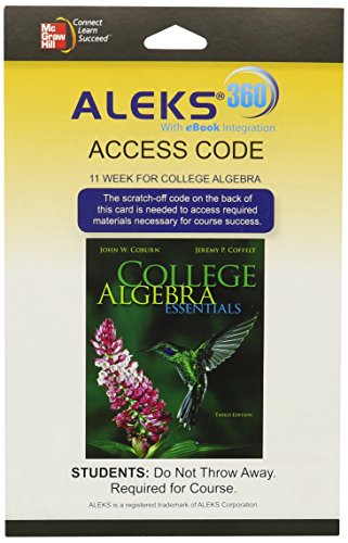 Book ALEKS 360 Access Card (11 weeks) for College Algebra Essentials free