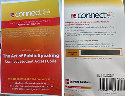 Book Connect Plus: The Art Of Public Speaking: Connect Student Access Code (code Only) Isbn 007811330x free