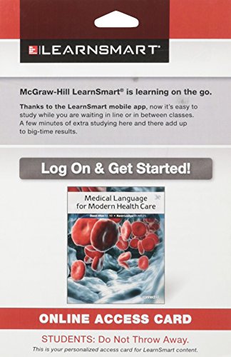 Book LearnSmart Standalone Access Card for Allan Medical Language for Modern Health Care 3e free