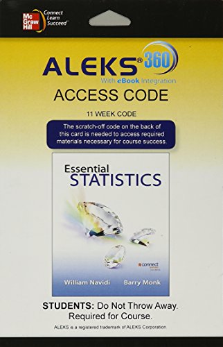 Book ALEKS 360 Access Card (11 weeks) for Essential Statistics free