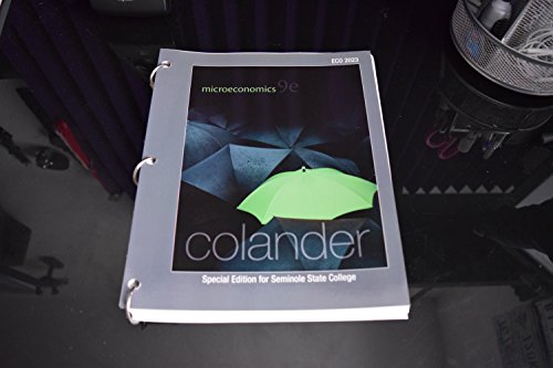 Book Microeconomics Colander 9/e : Special Edition for Seminole State College [Ring-bound] David Colander free