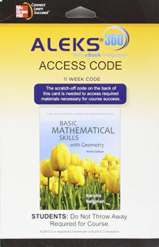 Book ALEKS 360 Access Card (11 weeks) for Basic Math Skills free