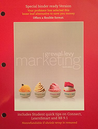 Book Marketing 4th Edition By Grewal and Levy (Loose Leaf) free