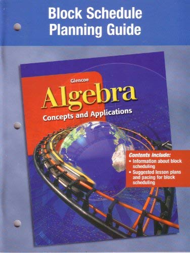 Book Algebra: Concepts And Applications, Block Schedule Booklet free