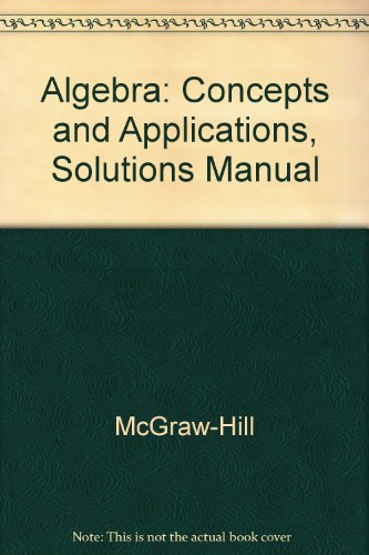 Book Algebra: Concepts and Applications, Solutions Manual free