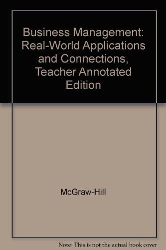 Book Business Management-real World Connections: Teacher's Annotated Edition free