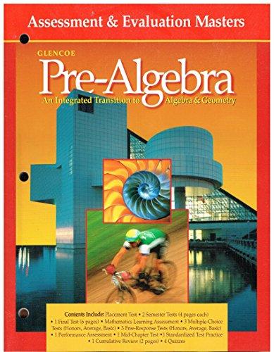 Book Glencoe Pre-Algebra Assessment & Evaluations Masters free